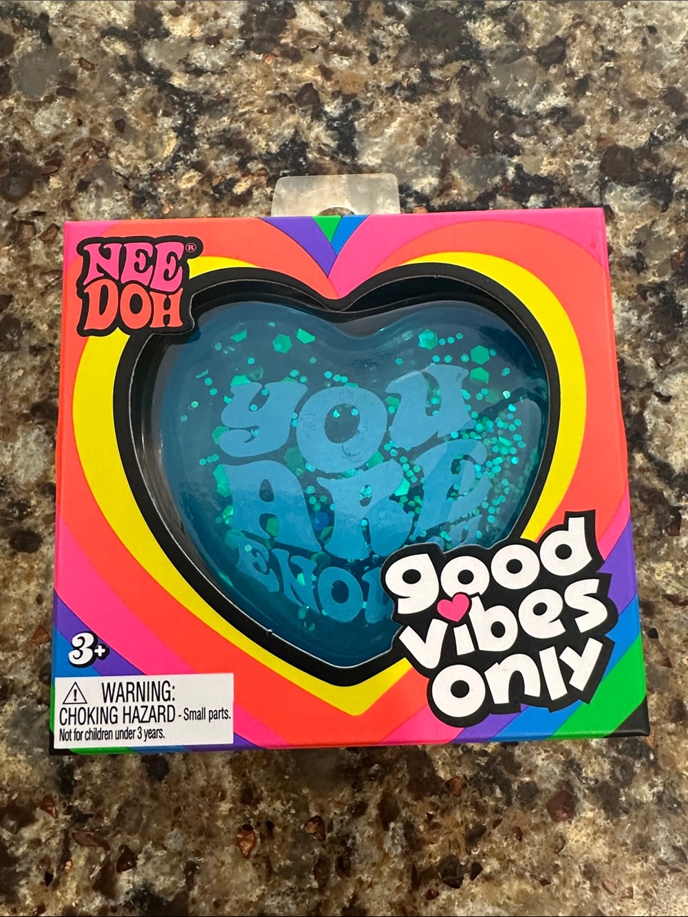 NeeDoh Good Vibes Only Heart Stress Ball Toy - Blue